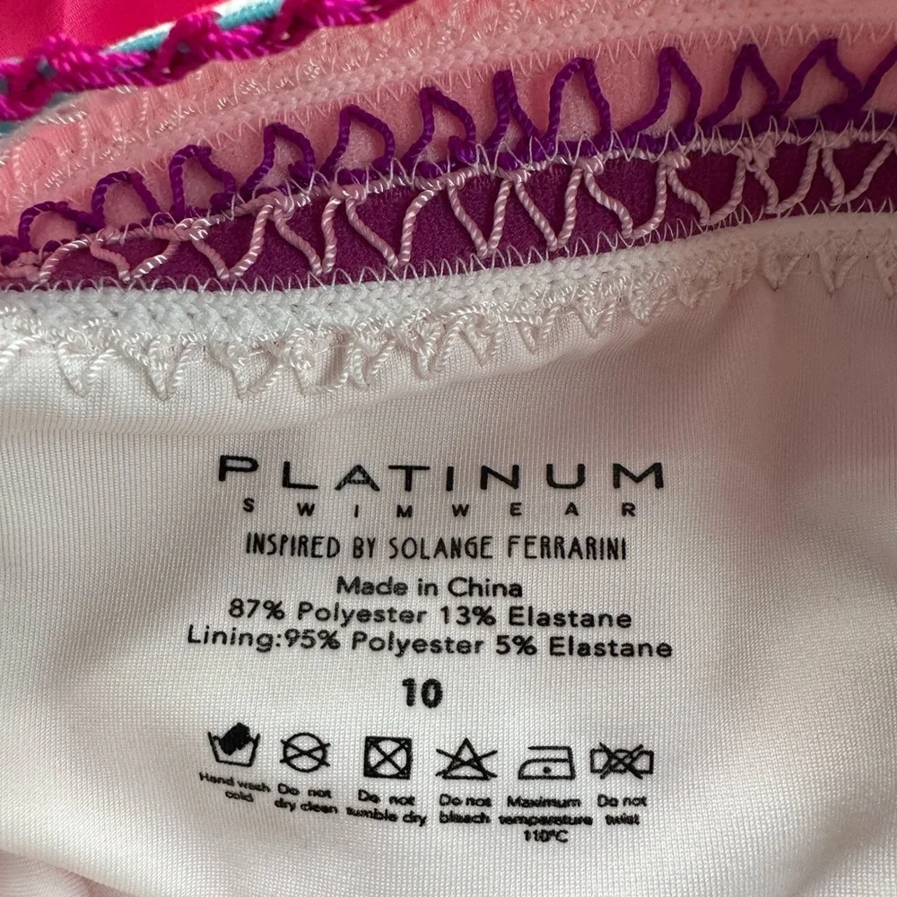 Pink Platinum Swimsuit with Purple and White Trim